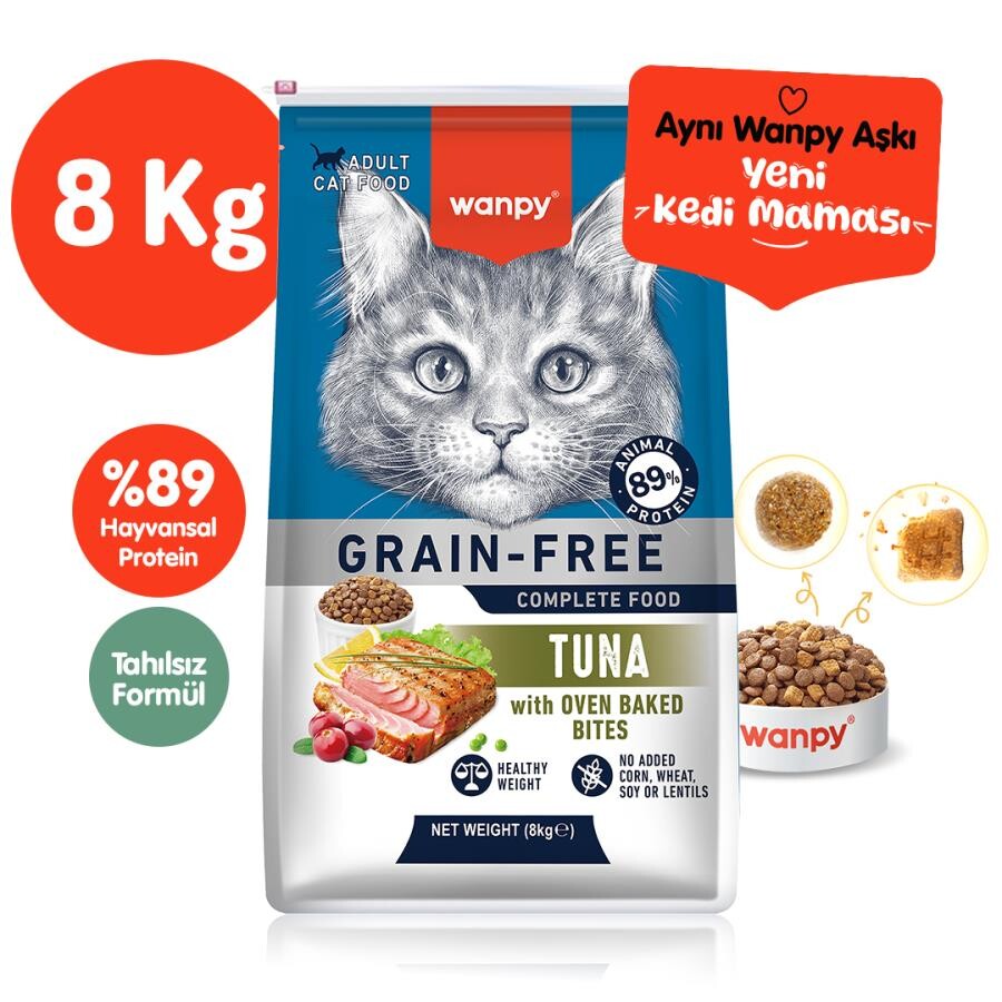Wanpy Ton Balıklı Tahılsız Yetişkin Kedi Maması 8 KG | SRC: Barcode: 6927749825197